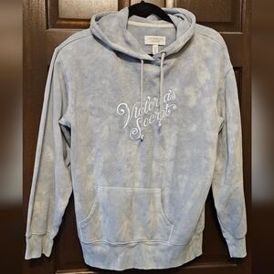 Victoria's Secret hoodie, XS, light blue tie dye